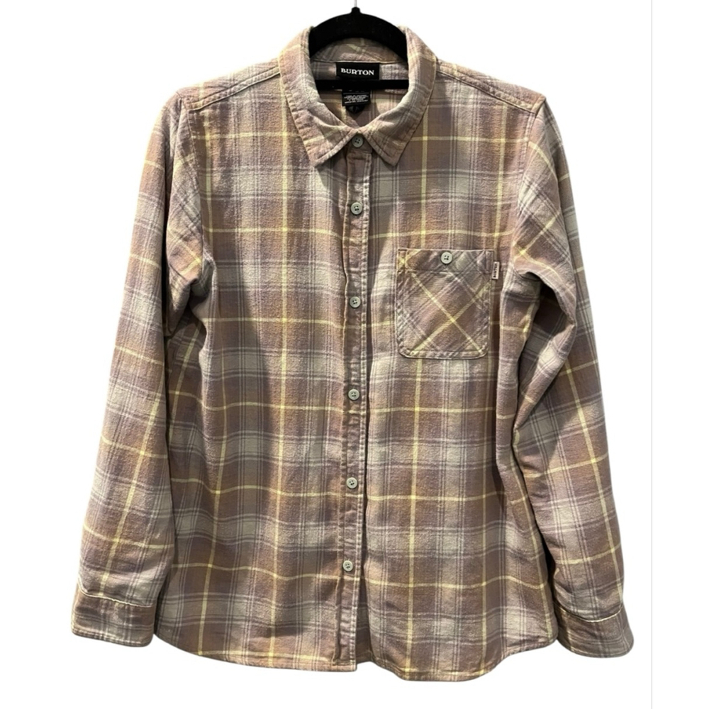 Burton Grace Flannel Plaid Long Sleeve Button Down Shirt Women's Size Small